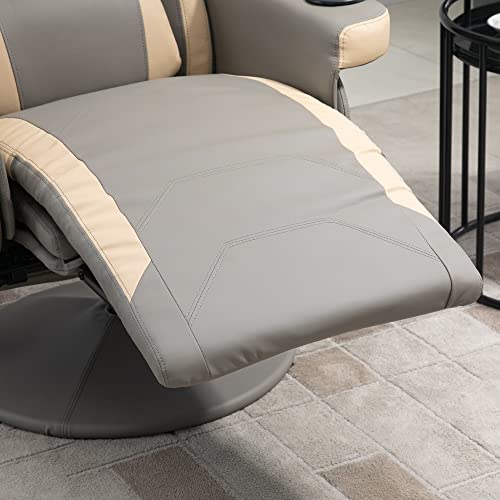 Manual Recliner Armchair PU Leather with Adjustable Leg Rest K543