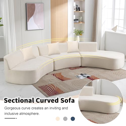 Oversized Modular Sectional Sofa Upholstered Chenille Deep Seat Sofa Couch with Chaise & Pillows, 5 Seater Grey Q250