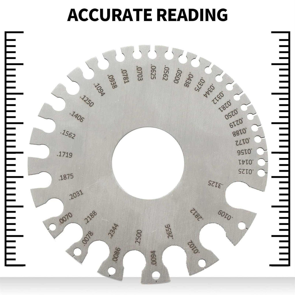 Metal Sheet Thickness Gauge & Dual-Sided Round Metal Sheet Gauge T8573
