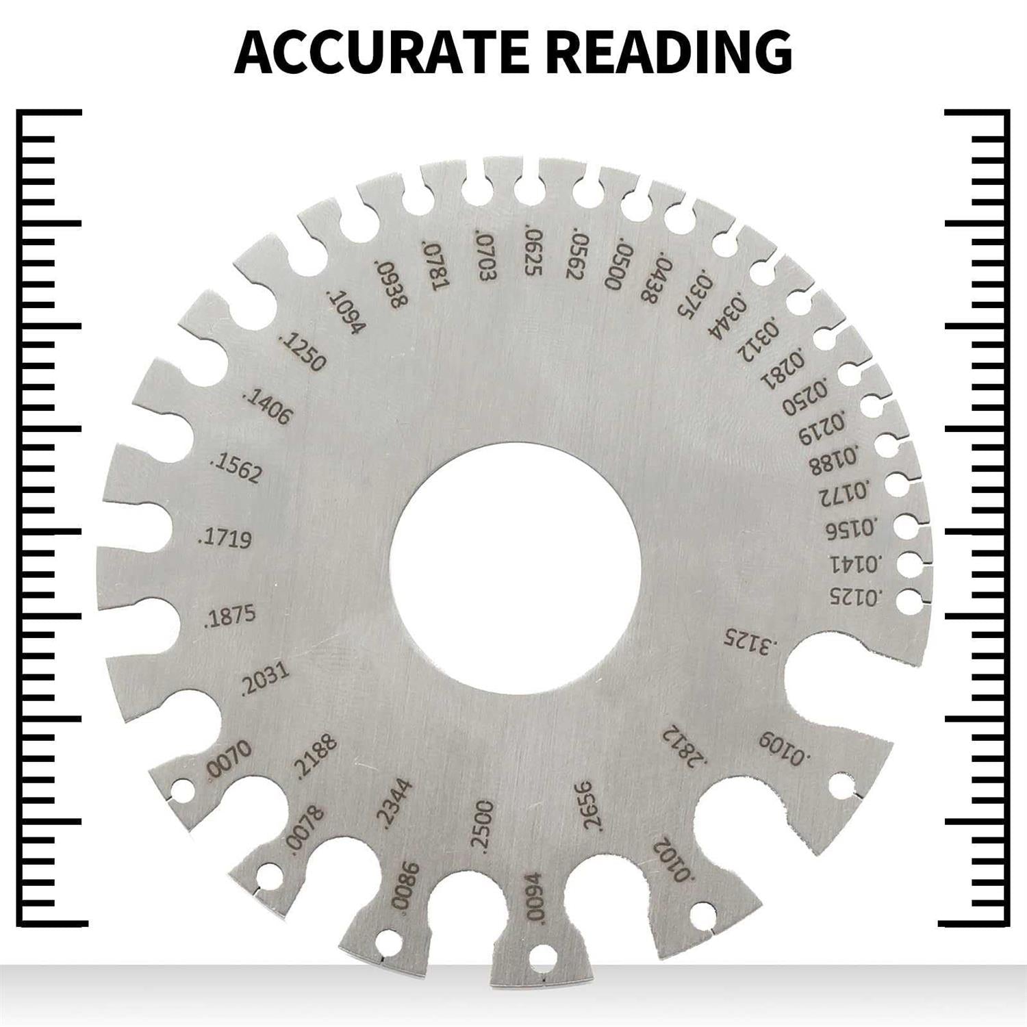 Metal Sheet Thickness Gauge & Dual-Sided Round Metal Sheet Gauge T8573