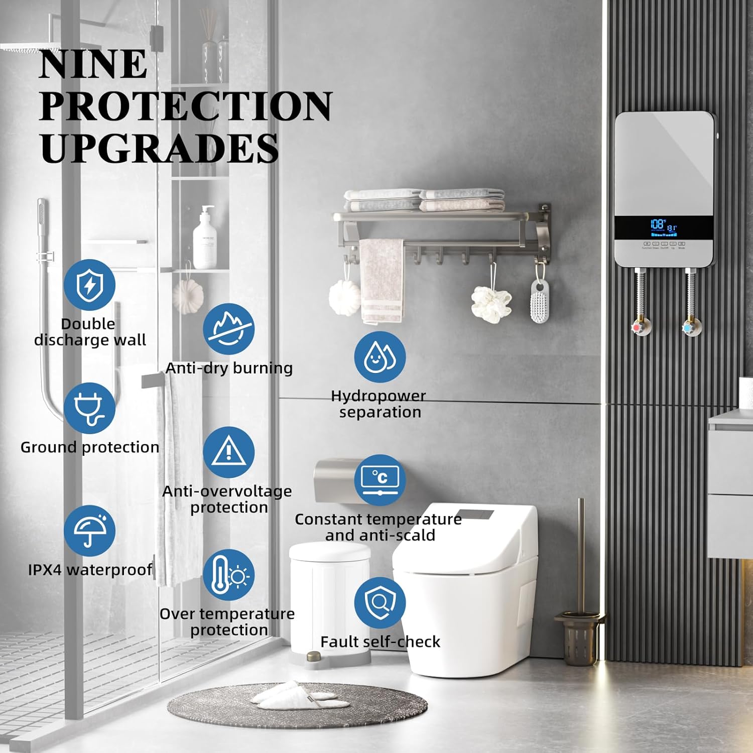 8.5KW 240V Point of Use Electric Tankless Water Heater Z4407