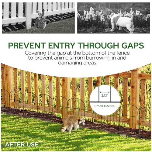 Black 10ft x 24in Rustproof Metal Garden Fence, 10 Pcs B4331