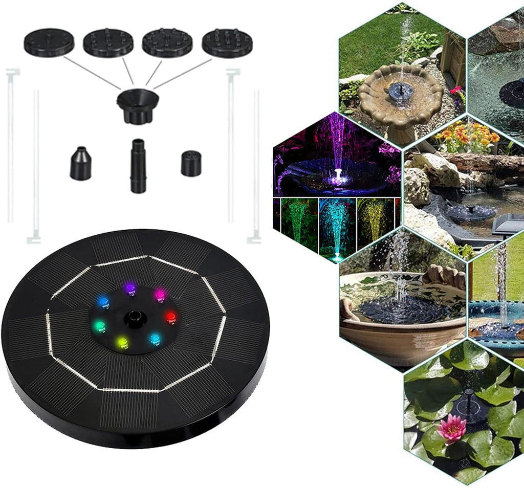 3.5W Solar Fountain with 6 Nozzle and LED Lights C4172