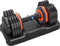 55LB 5 in 1 Single Adjustable Dumbbell with Anti-Slip Metal Handle, Black F972884