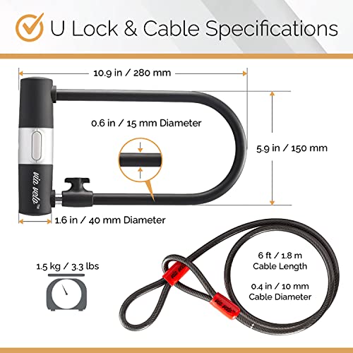 3 Folding Bike Lock Set with Mounting Case D18365