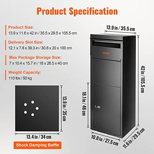 Galvanized Steel Package Delivery Box with Coded Lock L8584