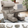 Padded Folding Floor Chair with 14-Level Adjustable Backrest (Dark Grey) A1503