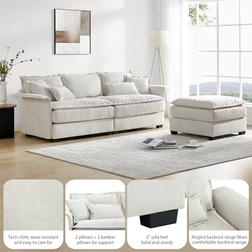 Dark Grey L Shape Sectional Sofa with Ottoman I7546