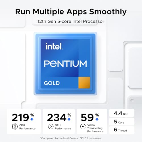 4-Bay Desktop NAS, Intel Pentium Gold 8505 5-Core CPU, 8GB DDR5 RAM, 128G SSD, 10GbE, 2.5GbE, M.2 NVMe Slots, 4K HDMI, Diskless I143