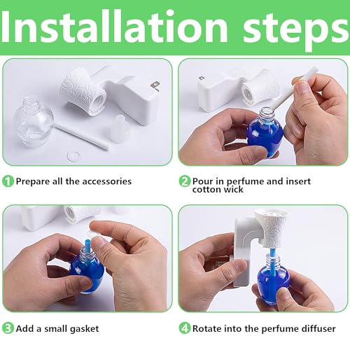 2 Pack Wall Fragrance Oil Plug in Diffuser with 2 Empty Bottles D88347
