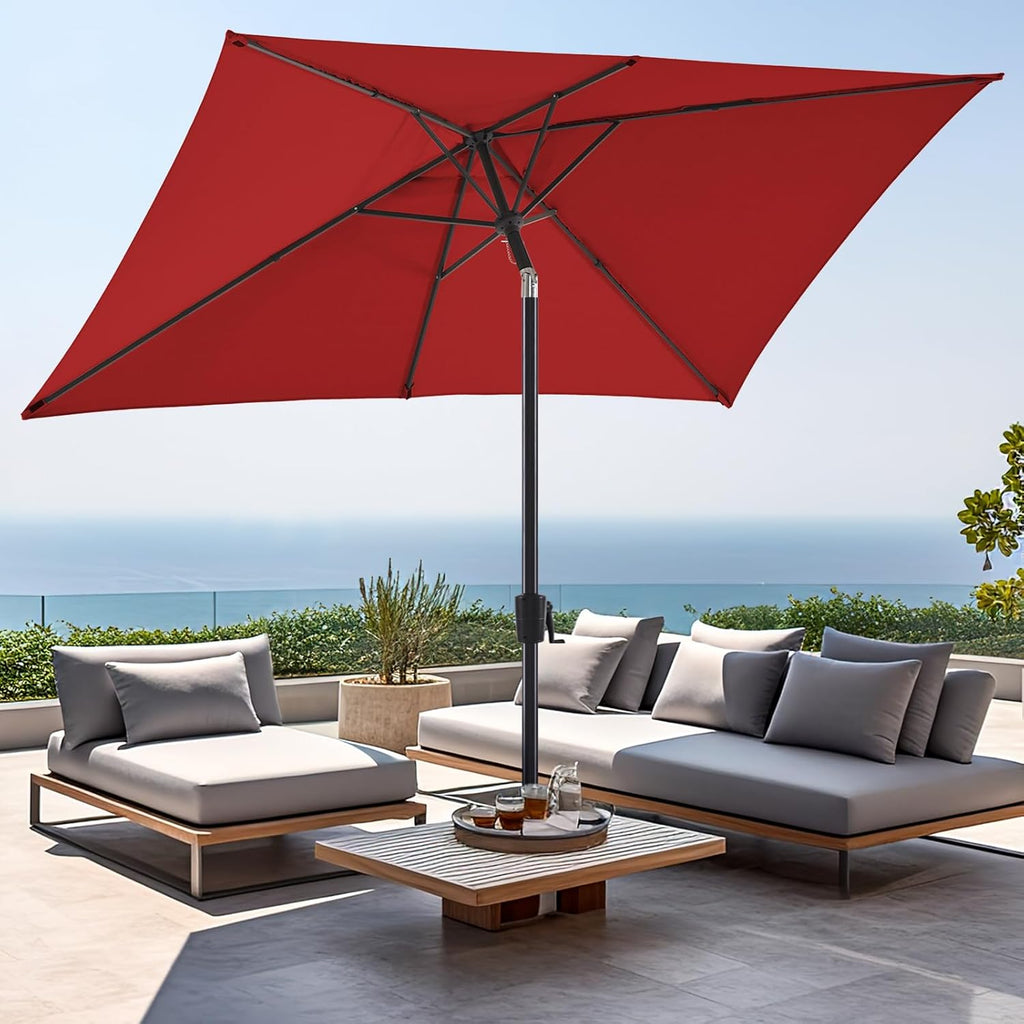 Olefin 6.6 x 9.8 FT Patio Umbrella (Apple Red) W7016