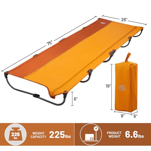 Lightweight Aluminum Camping Cot with Carry Bag W188