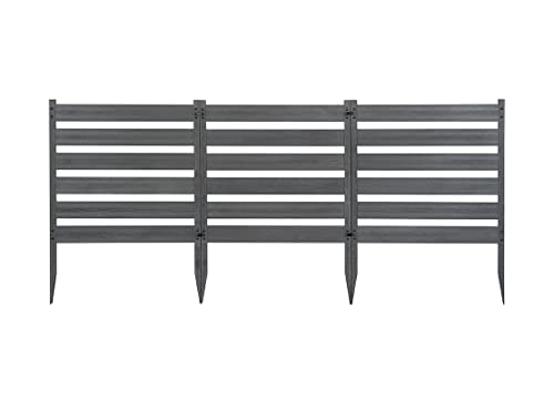Charcoal Color WoodTek Vinyl Garden Fence Kit (3 Panels) T4180