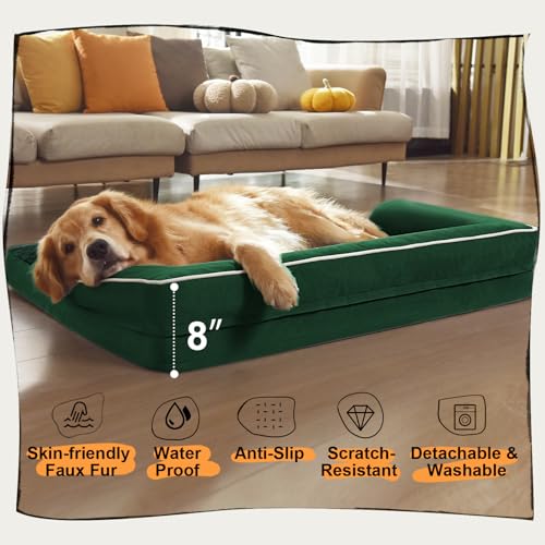 Large Dark Grey Orthopedic Dog Bed with Removable Cover G9834