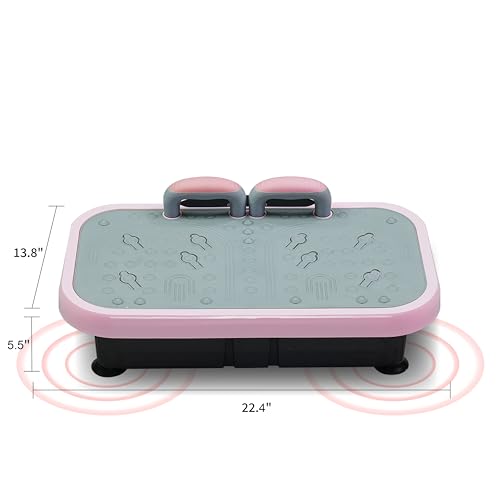 Pink Vibration Plate Fitness Machine with Handle 120 Speed Levels F7288