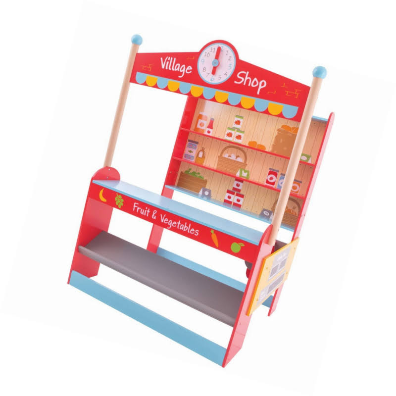 Wooden Village Shop Pretend Play Toys L5758