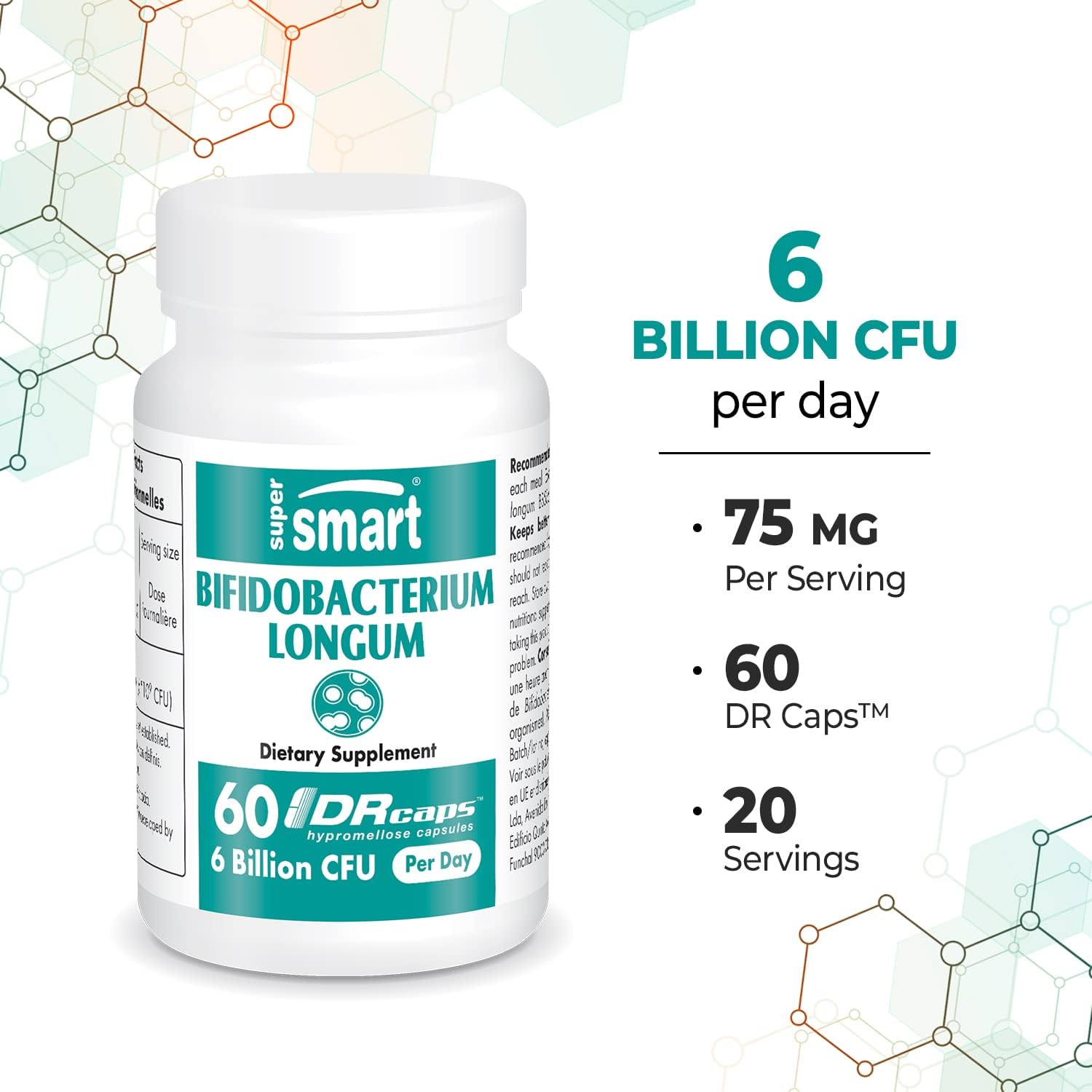 Bifidobacterium Longum Probiotics Supplement 60 DR Capsules O632883
