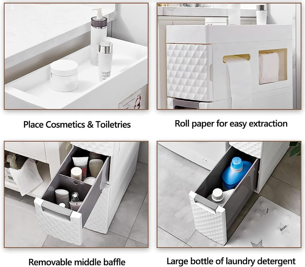Slim Storage Tower with Wheels Drawer Cart T275