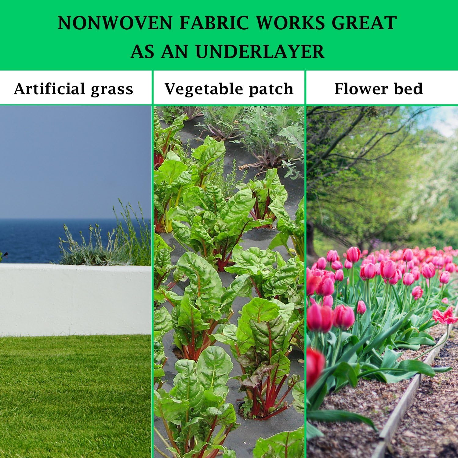 Heavy Duty Weed Barrier Garden Fabric Roll 1.8 oz 3 Ft X 300 Ft Pack of 2 K8541