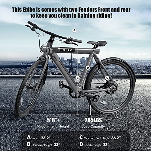 Black 28" Electric Commuter Mountain Bike with 500W Motor, 36V Removable Battery, LCD Display, Disc Brake, Belt Drive G841575