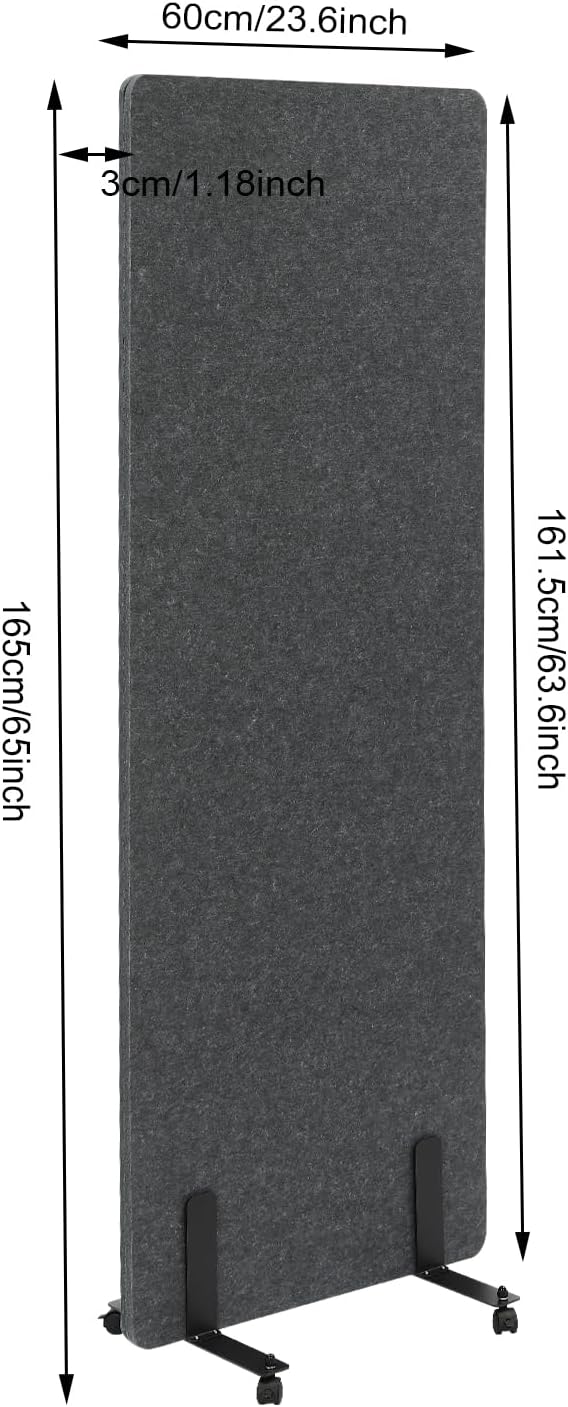 Dark Gray Freestanding Acoustic Room Divider Panel H318
