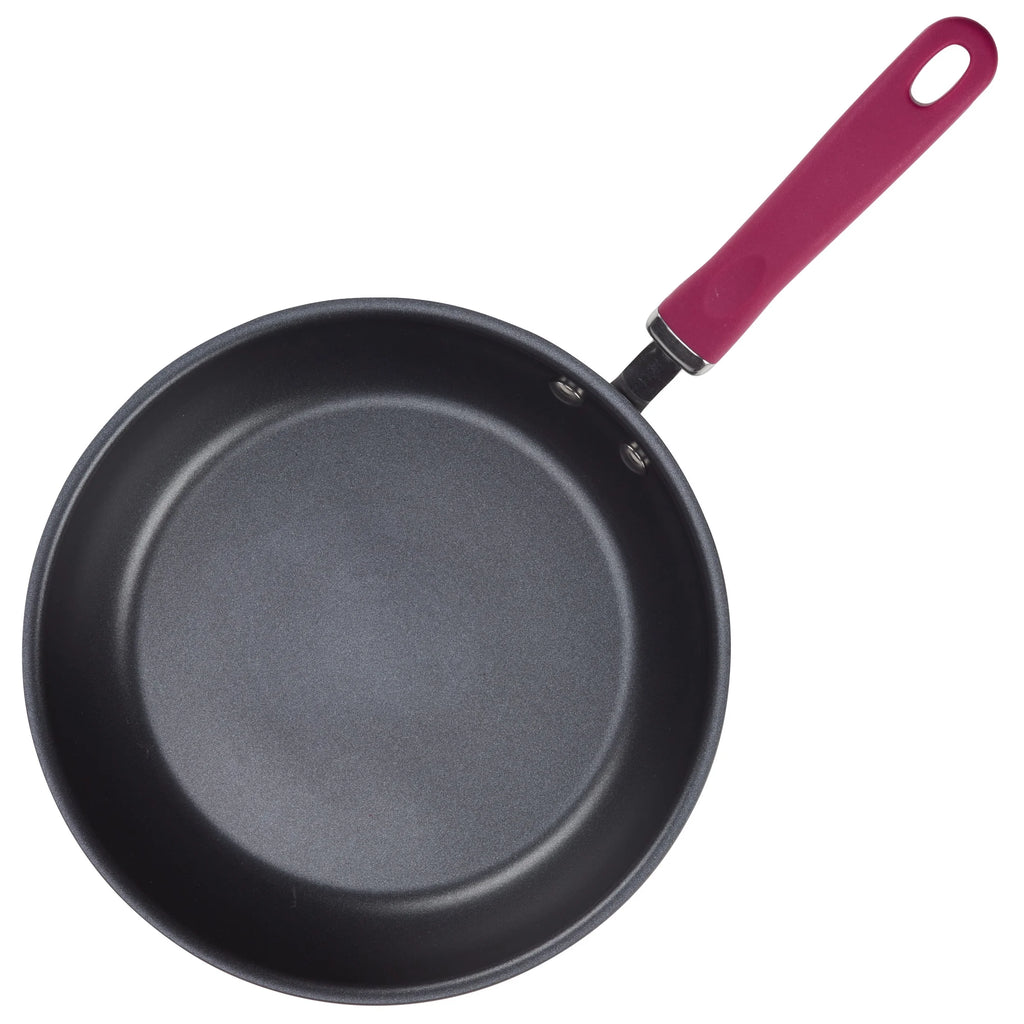 11 Piece Nonstick Pots and Pans Set, Burgundy Handles O666