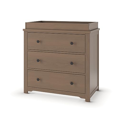 3 Drawer Dresser with Removable Changing Table Topper (Cool Gray) Q929534