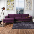 Purple Velvet L-Shape Sectional Sofa J754