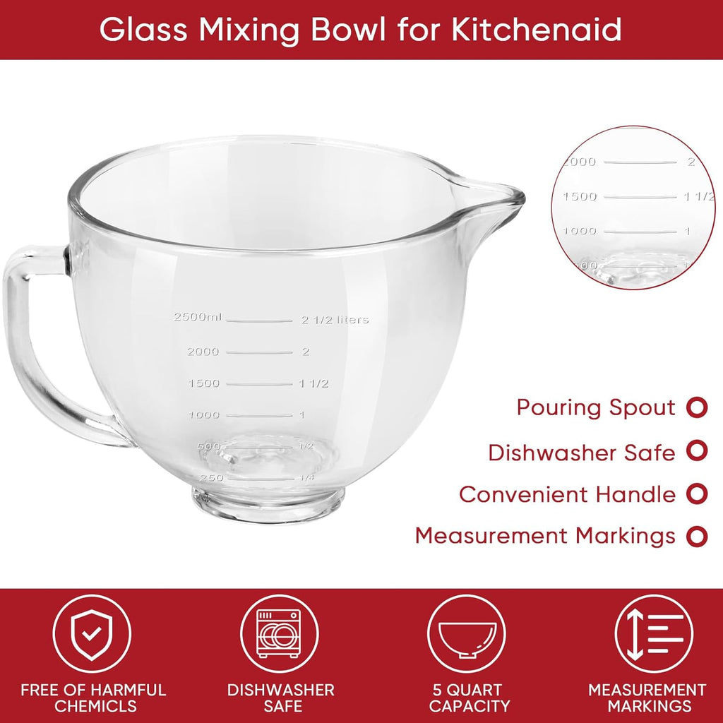 5 QT Glass Bowl with Lid Z3552