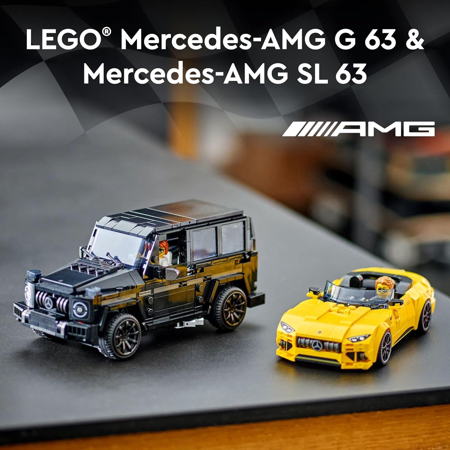 LEGO Speed Champions Mercedes-AMG G 63 & Mercedes-AMG SL 63 F1 Toy Car, 2 Building Sets with 2 Driver Minifigures Y5399