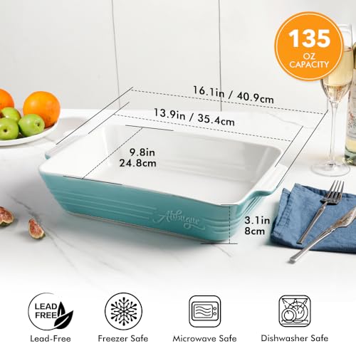 White 9x13 Ceramic Baking Dish with Handles Q269