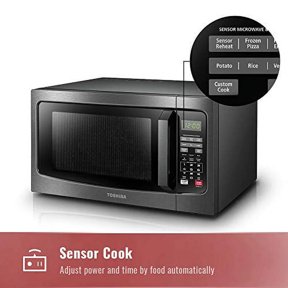 1.2 Cu.ft 1100W Black Stainless Steel Microwave Oven S813