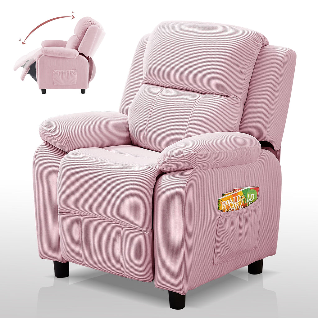 Pink Adjustable Kids Recliner Chair with Footrest G73904