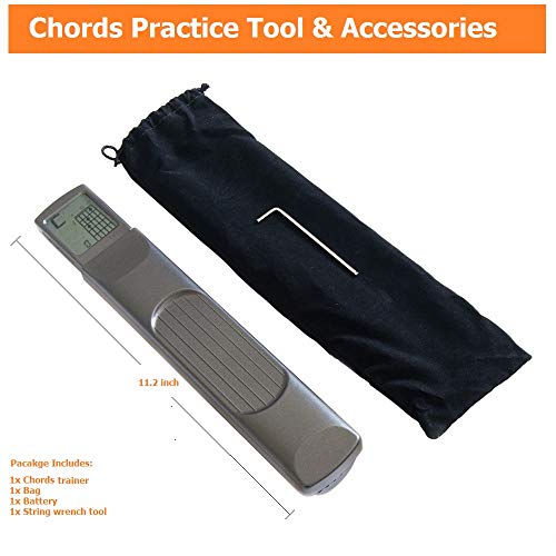 Portable Guitar Chord Practice Tool with Rotatable Chords Chart Screen C206