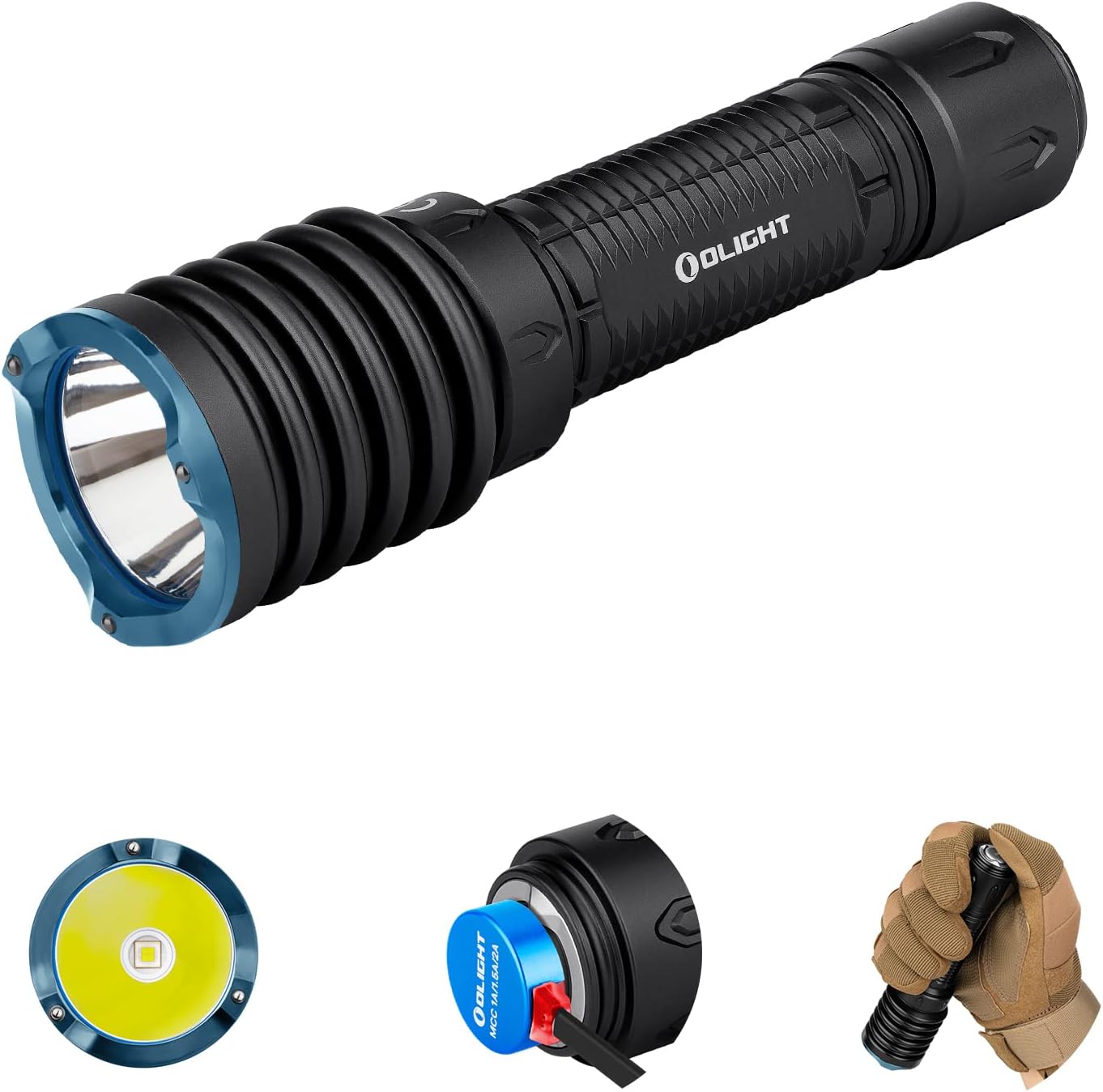 2500 Lumens Tactical Flashlight with 560 Meters Beam Distance (Black) F10871
