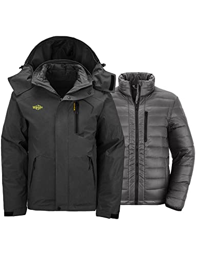 Men's Warm Winter Down Jacket Hooded Waterproof Coat I1745