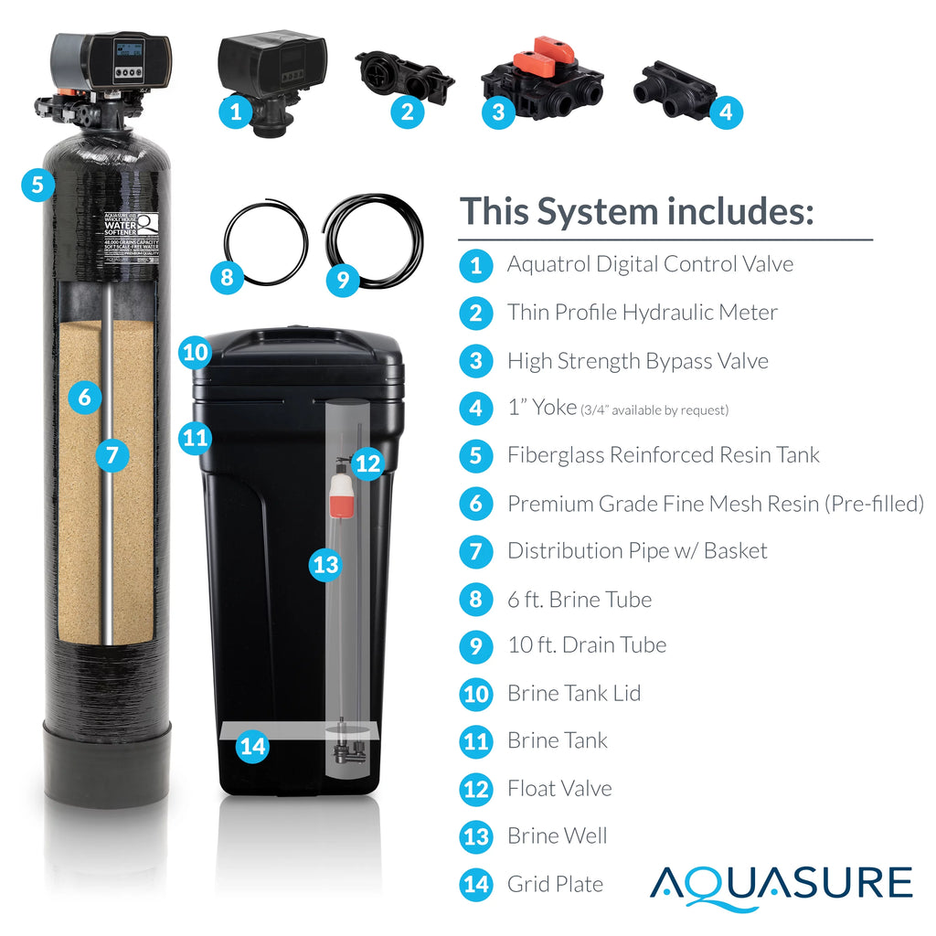 32,000 Grains Water Softener with Digital Head and Fine Mesh Resin F6560