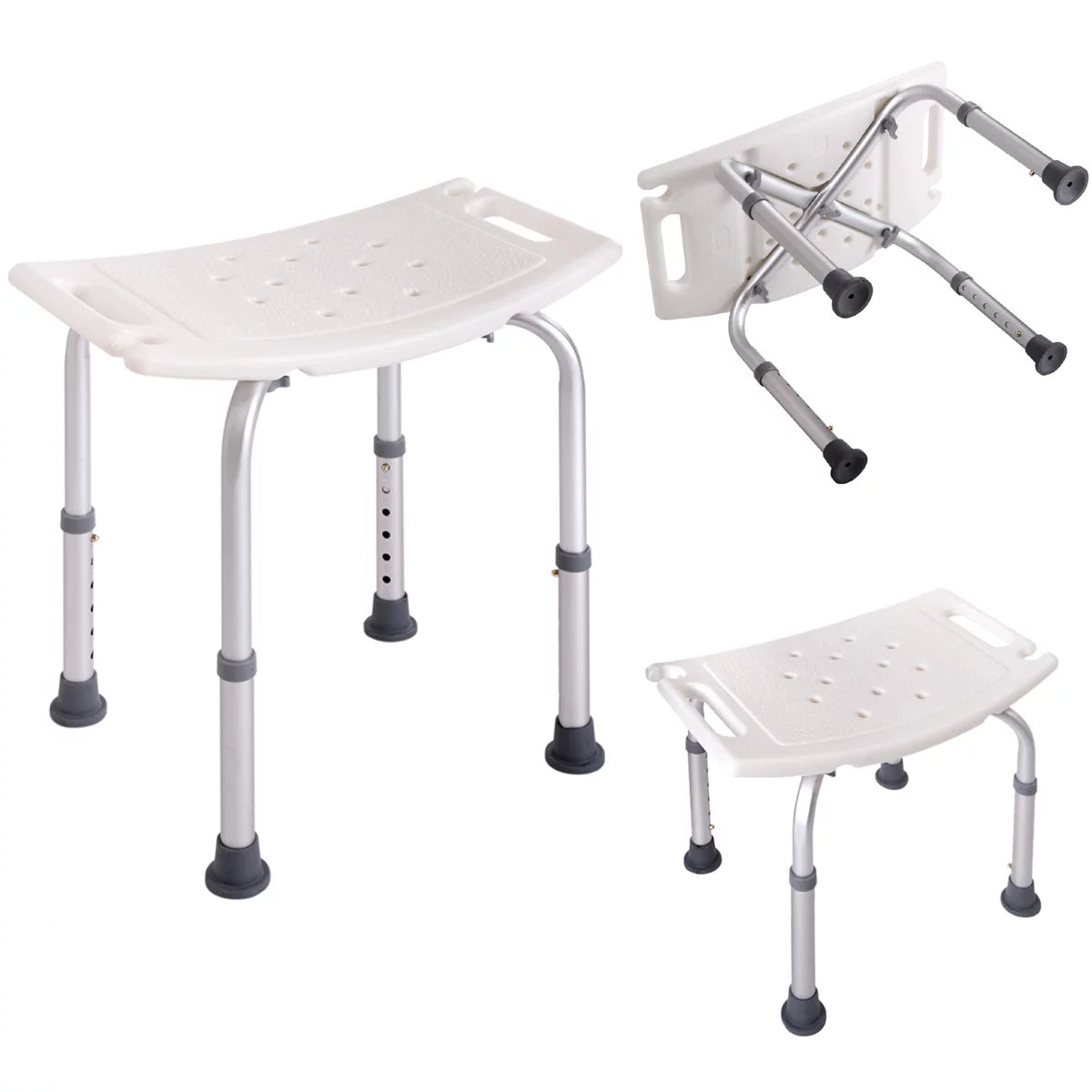 White 6 Adjustable Height Bath Shower Chair A800