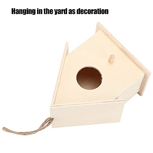 Wooden Bird House Kits for Kids Small Hanging Birdhouse for Outside Durable Wood DIY Bird Nest Hut Large size with hemp rope Y7684