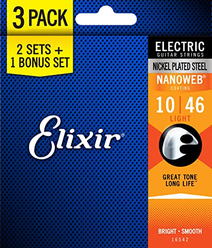Light 10-46 6 String Set Electric Guitar Strings with NANOWEB Coating O263232