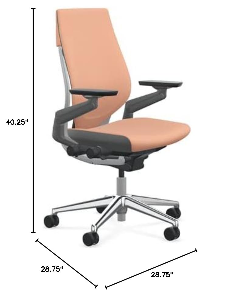 Graphite Fabric Office Chair with Polished Aluminum Base T922