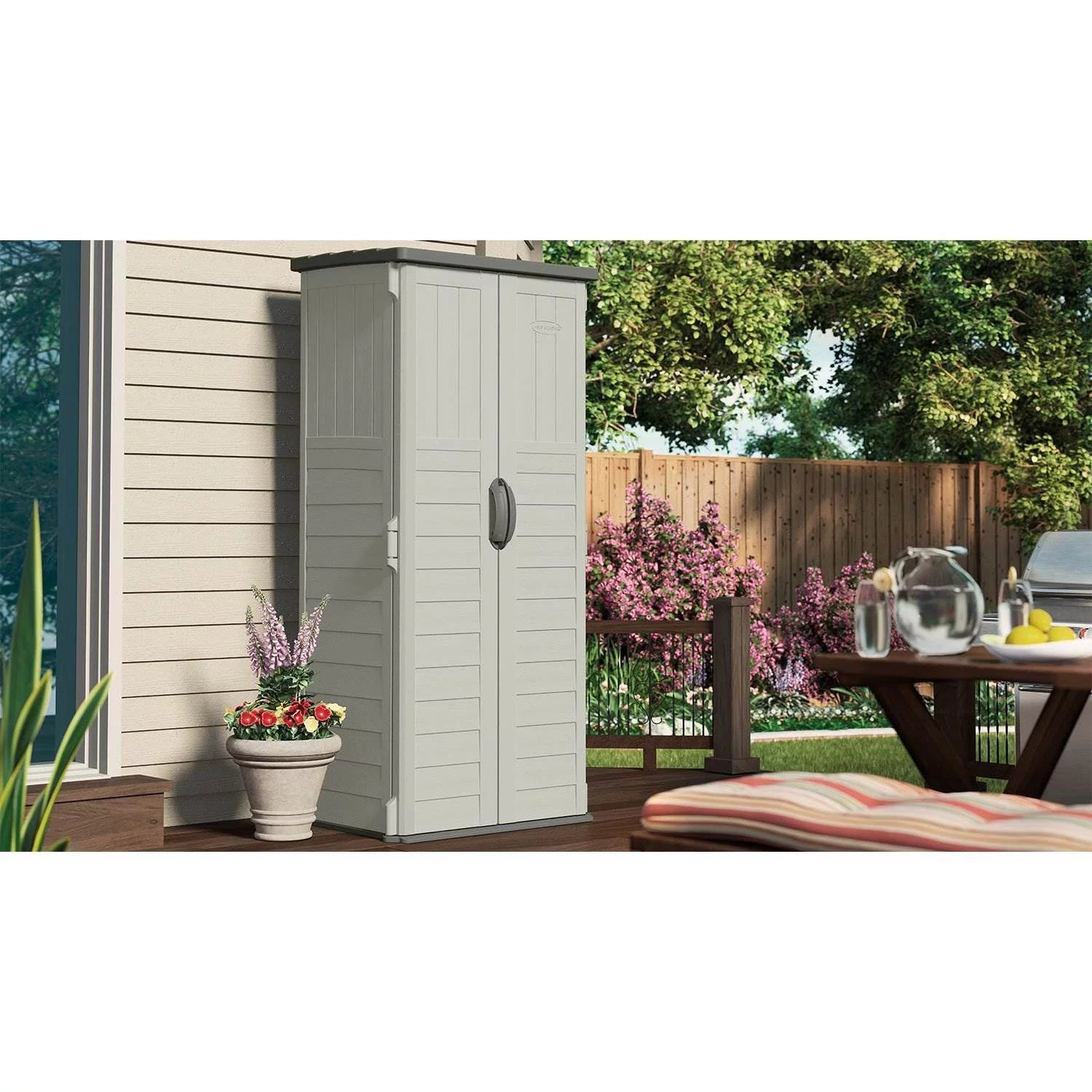 Resin Vertical Storage Shed, 22 Cubic feet D464212