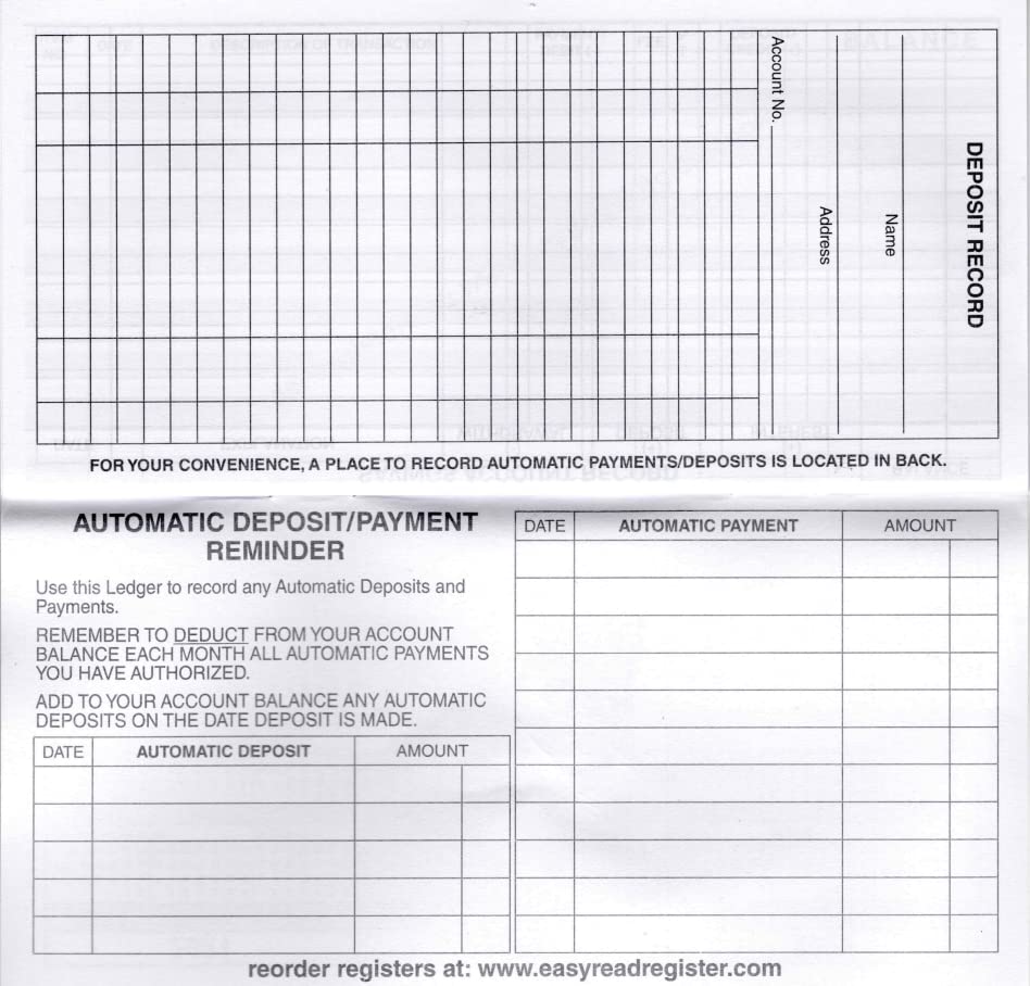 18 Check Registers for Personal Checkbook O260