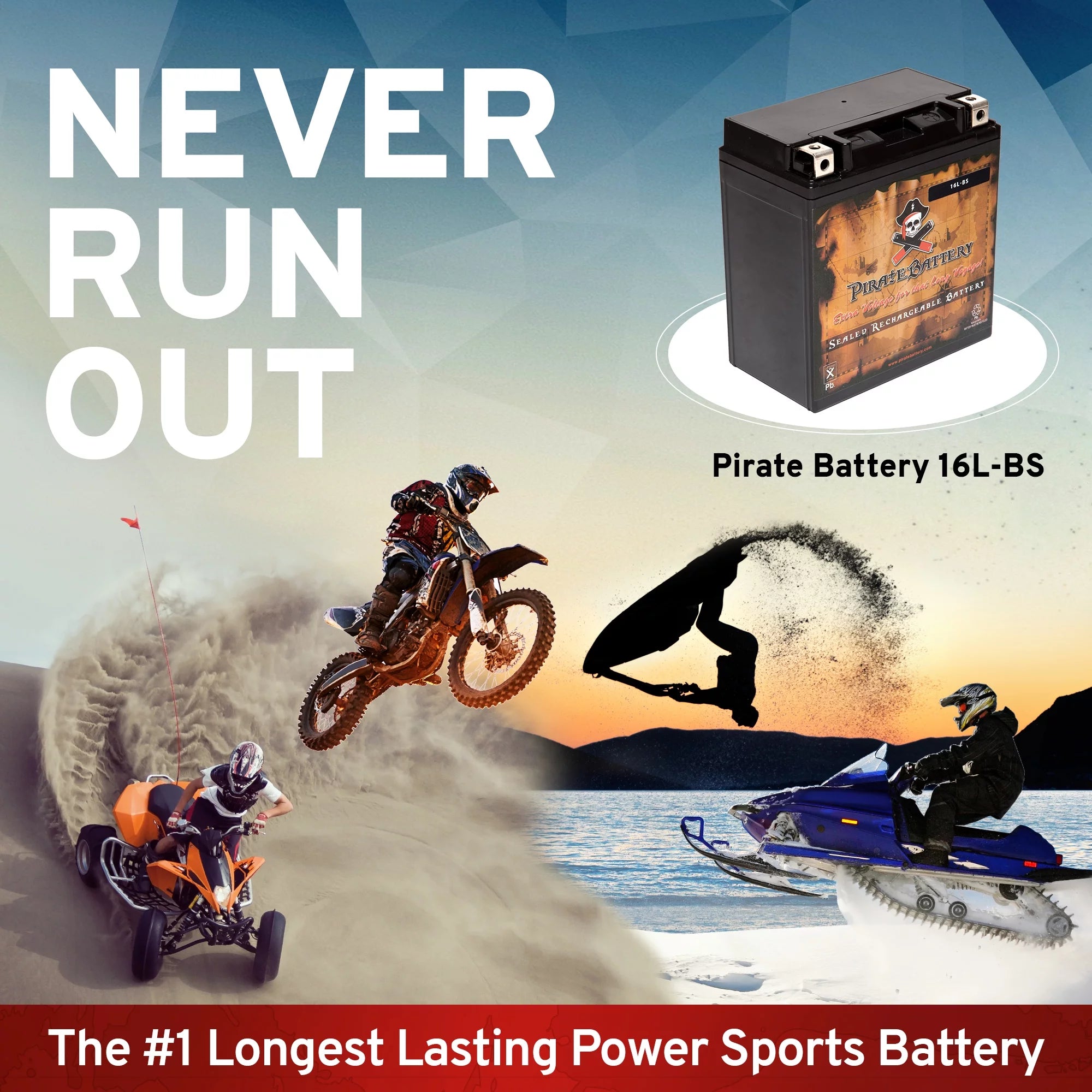 YTX16L-BS 12 Volt 14 Ah 230 CCA ATV Battery E204