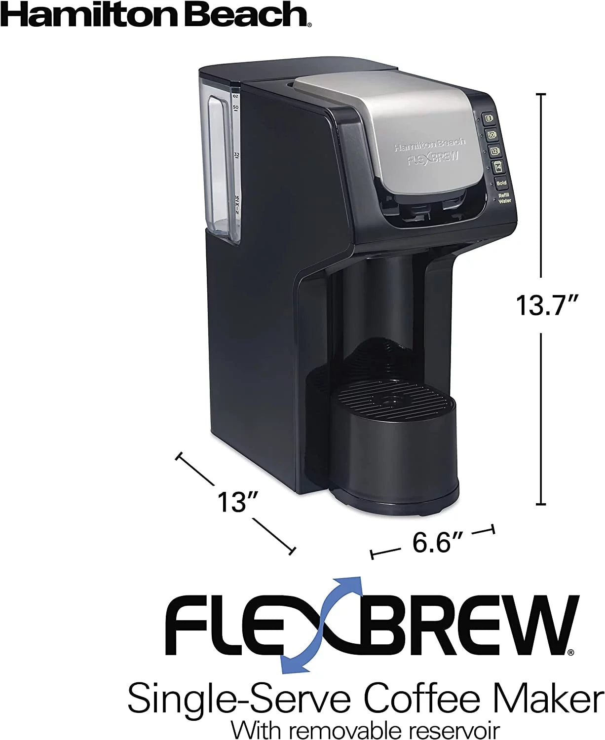 Removable 50 oz. Water Reservoir Single-Serve Coffee Maker B4378