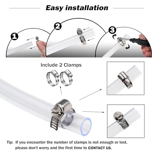 Clear Tubing With 2 Stainless Clamps X5884