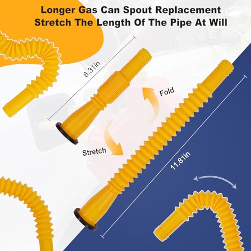 33 Pcs Gas Can Spout Replacement Kit with Flexible Nozzles and Screw Collar Caps O9854