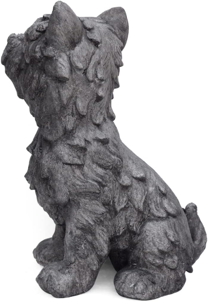 Antique Gray Finish Outdoor Dog Garden Statue E105