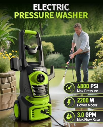 4800PSI 3.0 GPM Electric Pressure Washer with 4 Quick Connect Nozzles and 400ml Foam Cannon Q415