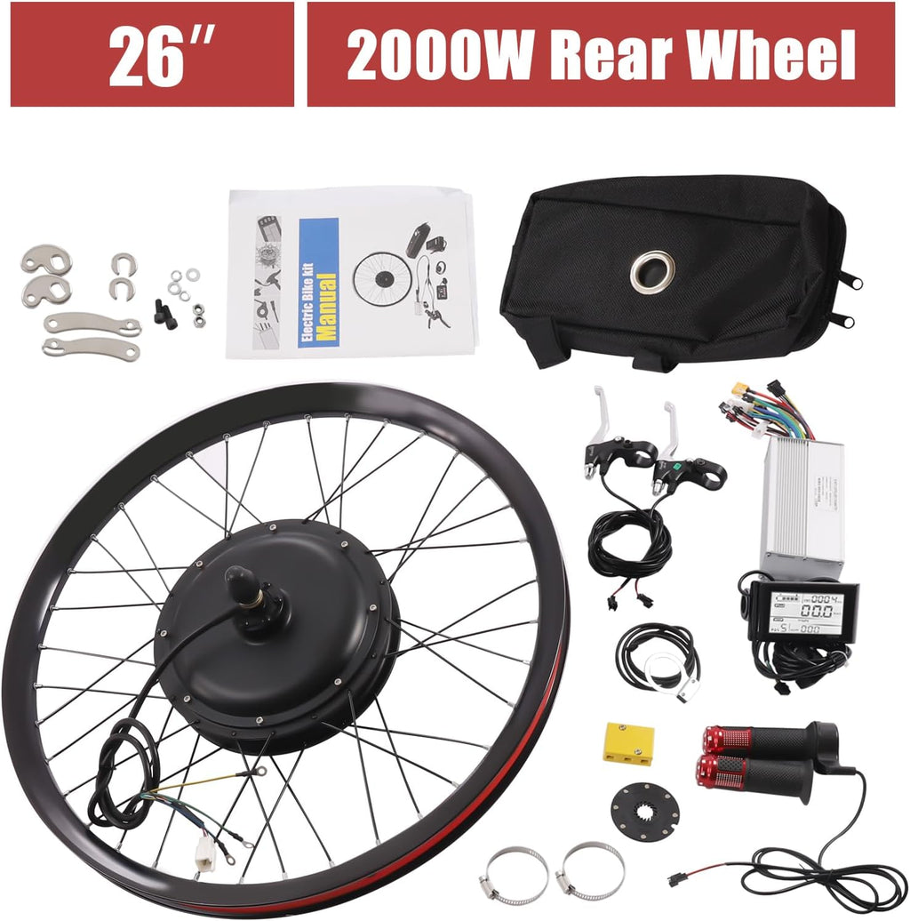 Electric Bicycle Wheel Kit Front/Rear Wheel Hub Motor Electric Bike Conversion Kit with LCD Display Z760